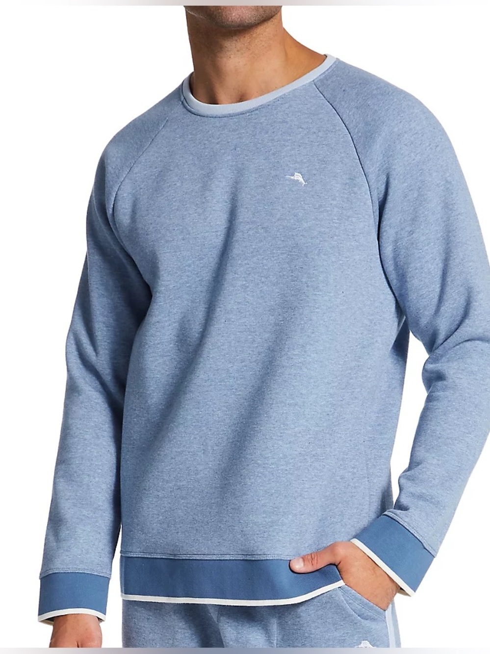 Tommy Bahama Blue Crewneck Sweat shirt  with Contrast Trim Size 2XLB